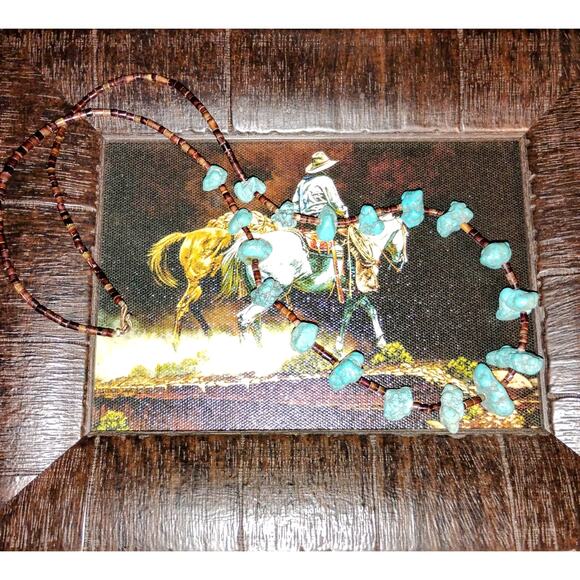 Vintage Native American Turquoise Nugget Necklace - Picture 1 of 4